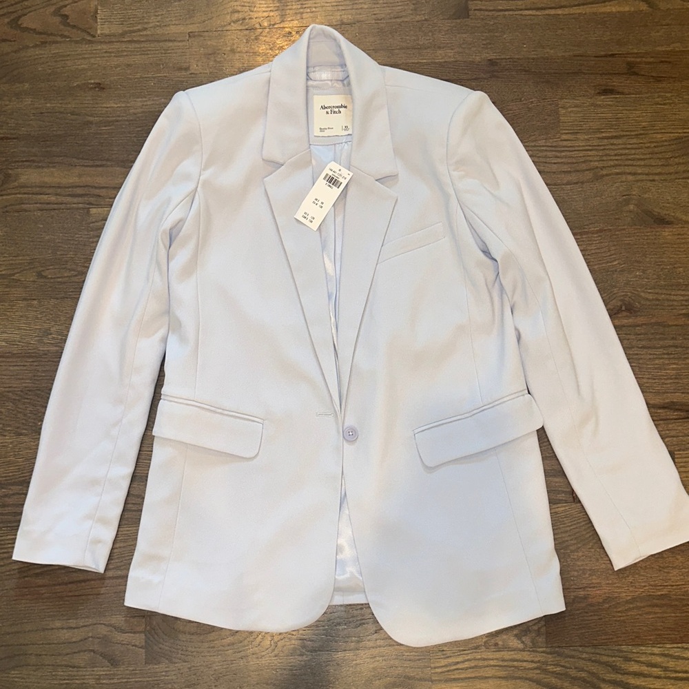 Abercrombie & Fitch Pale Blue Single-Button Blazer